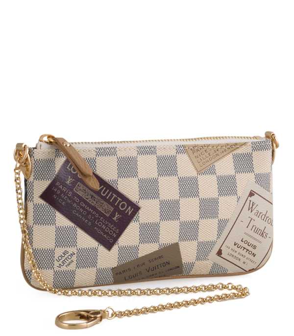 1:1 Copy Louis Vuitton Damier Azur Canvas Milla Clutch MM N63078 Replica